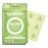 Pansement collagene Glow Vytadose applique sur peau pour eclat et hydration.