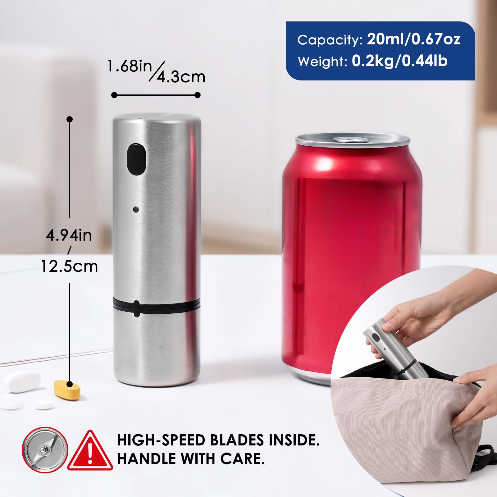 Vzaahu broyeur-pilules-acier-inoxydable-lames: lames durables pour une pulvérisation efficace