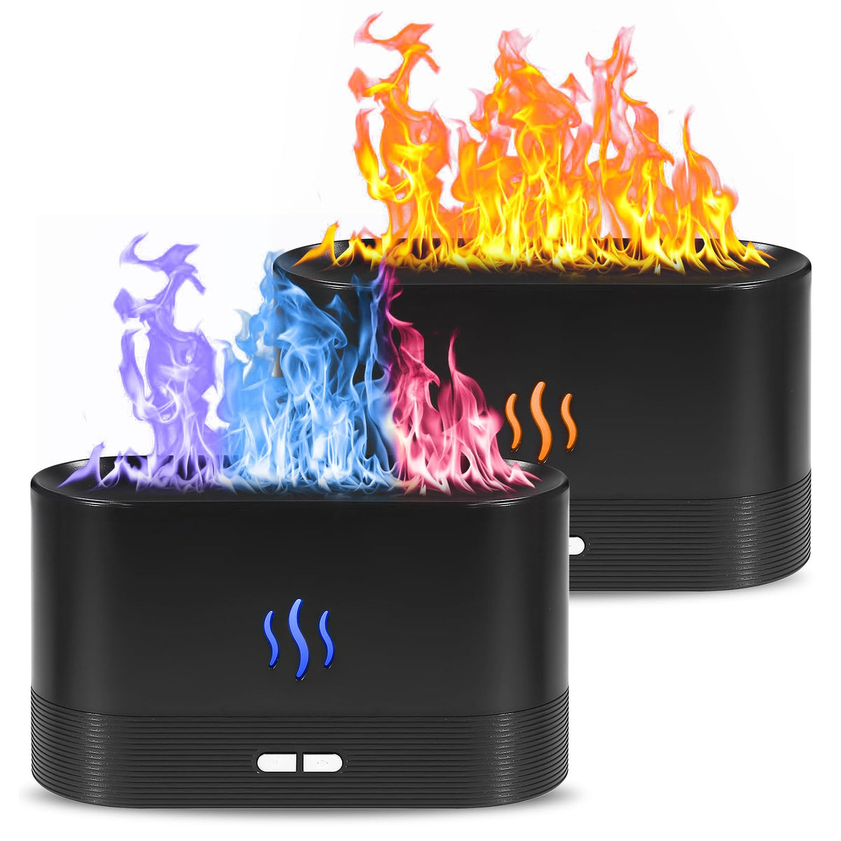 Diffuseur VZZNN avec flamme et brume 7 couleurs pour ambiance chaleureuse.