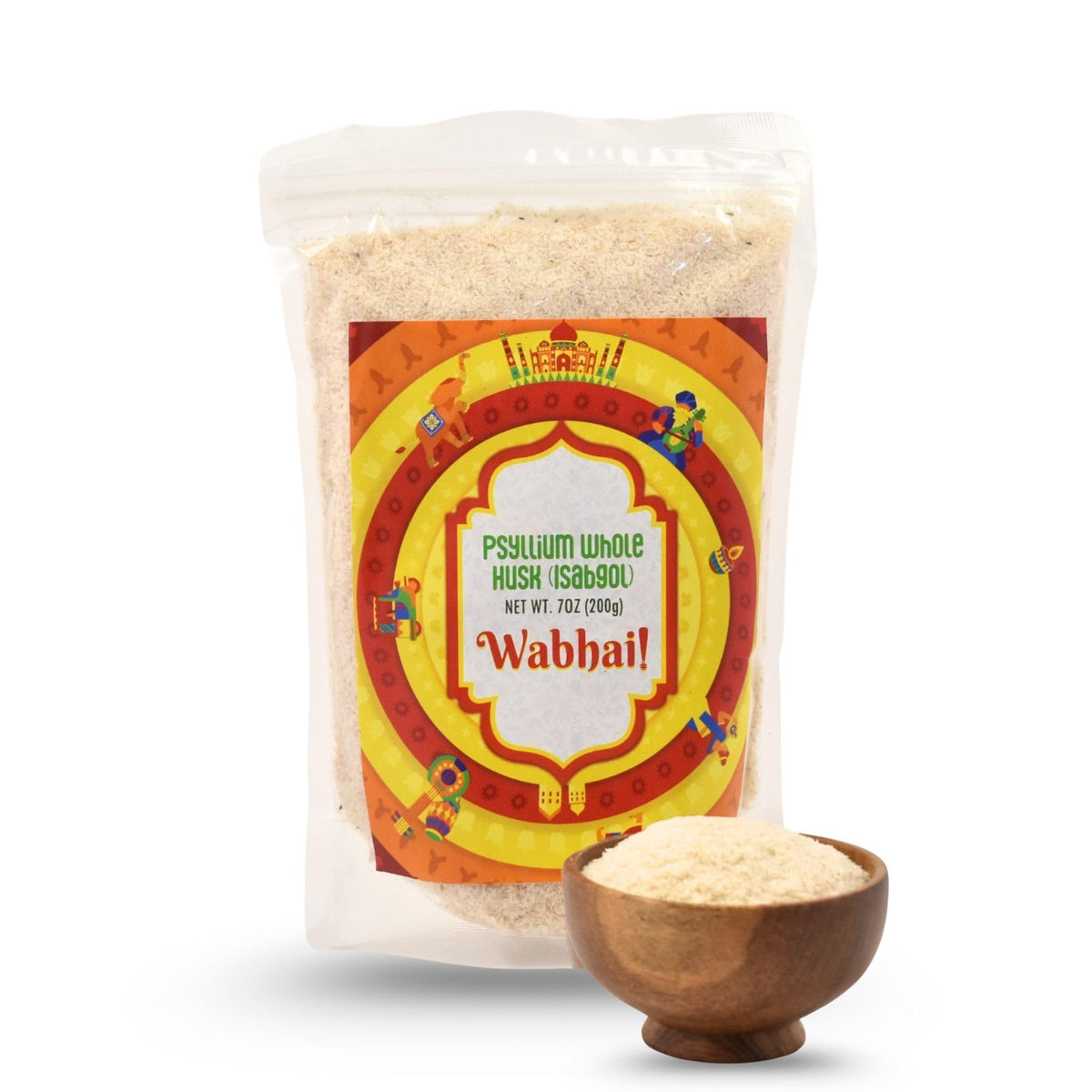 Wabhai Isabgol, texture grossière, fibre naturelle pour soutenir votre routine digestive quotidienne.