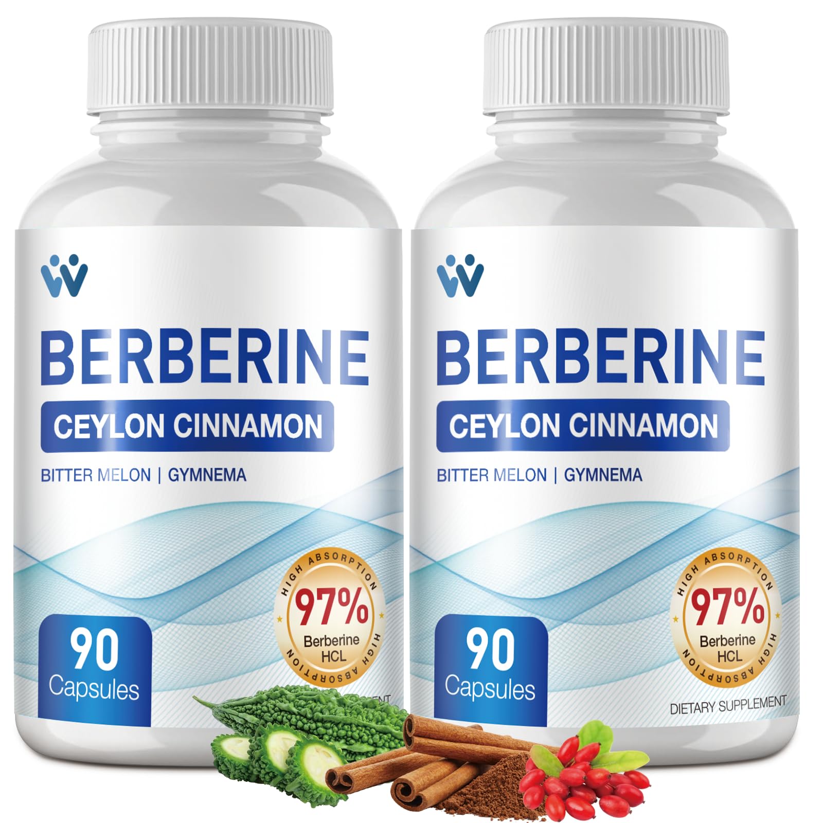 WACHRAY Berberine, bouteille de gélules, soutien potentiel du métabolisme quotidien.