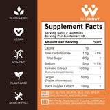 Ingrédients gingembre et curcuma dans les gommes WACHRAY, arôme naturel.