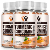 Gommes WACHRAY curcuma avec gingembre et poivre noir en bouteille, soutien potentiel à la vitalité.