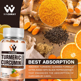 Lot de 3 packs gommes curcuma WACHRAY sur table, pratique pour la routine quotidienne.