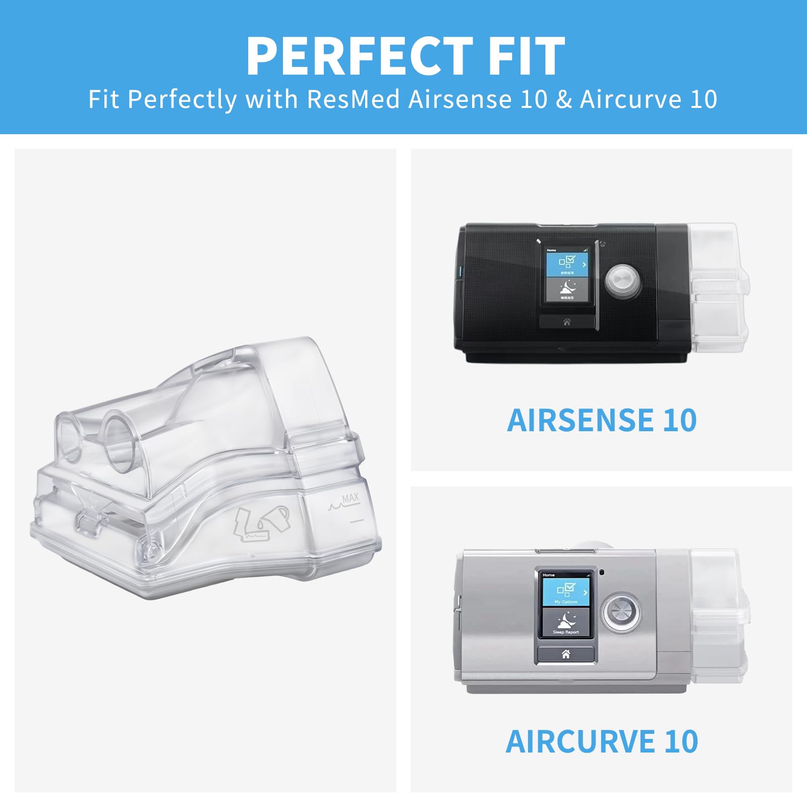 Chambre d'eau Wagleriz AirCurve10, étanchéité améliorée pour humidification constante.