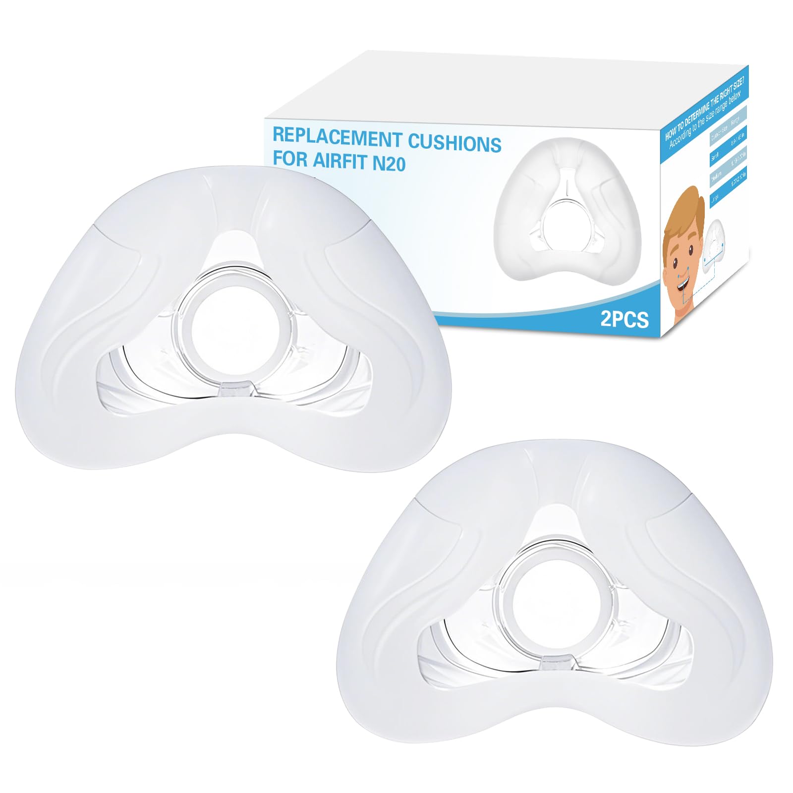 Coussin nasal Wagleriz AirFit N20 2 packs, ajustement sûr et confortable.