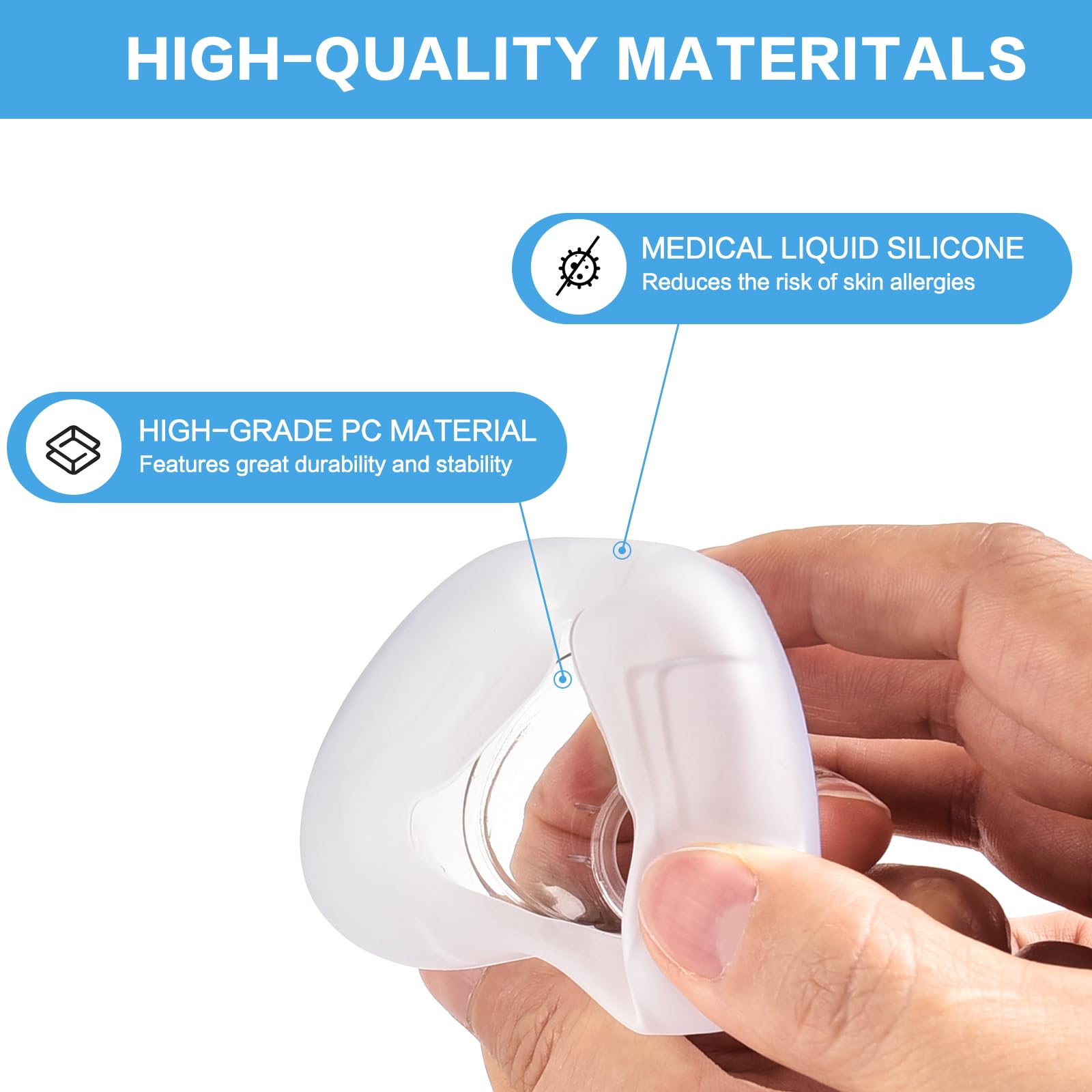 Coussinet Wagleriz AirFit N20, seal-optimal pour limiter les fuites en mouvement nocturne