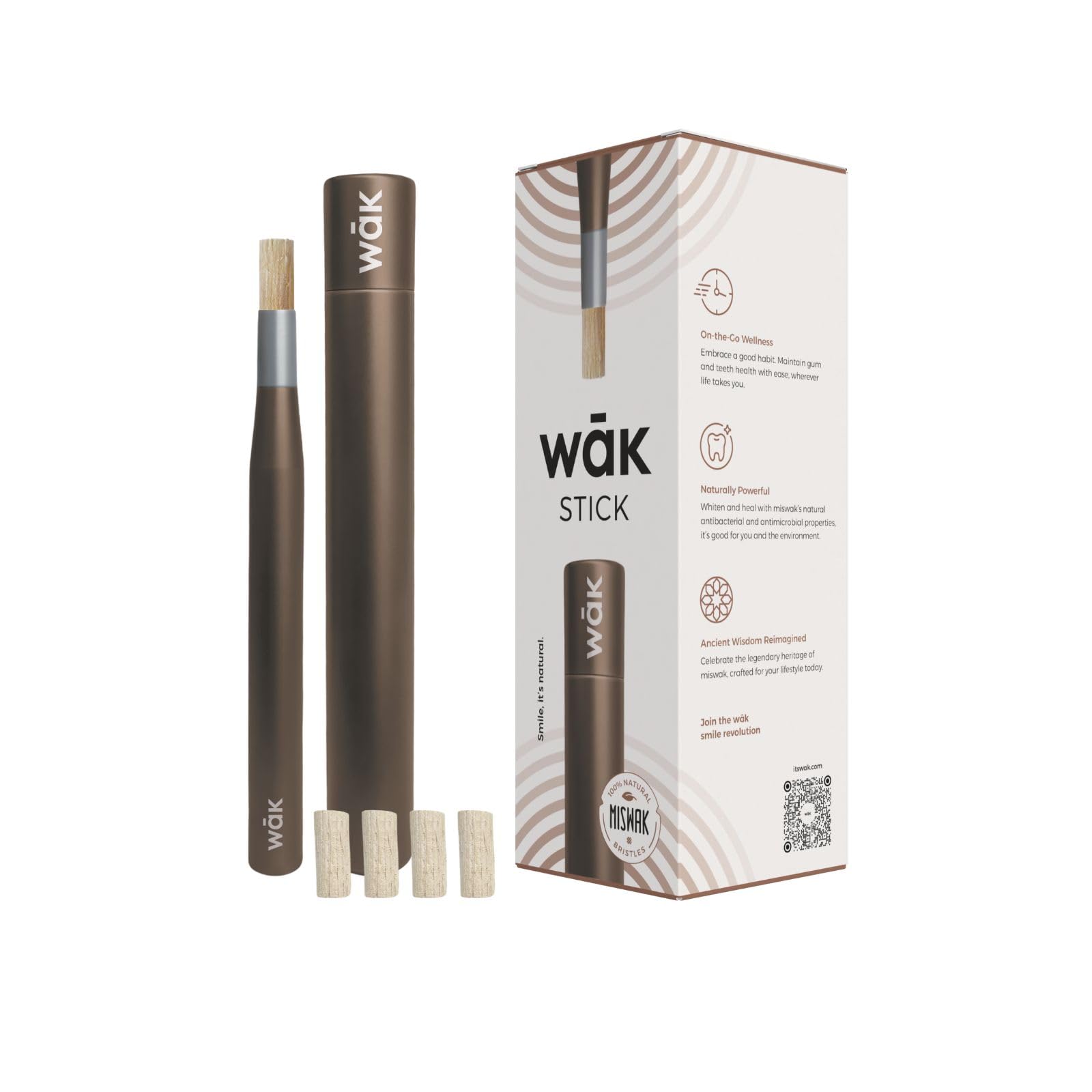 Le wak-stick design brun argile, élégant et discret pour un usage en toutes circonstances.