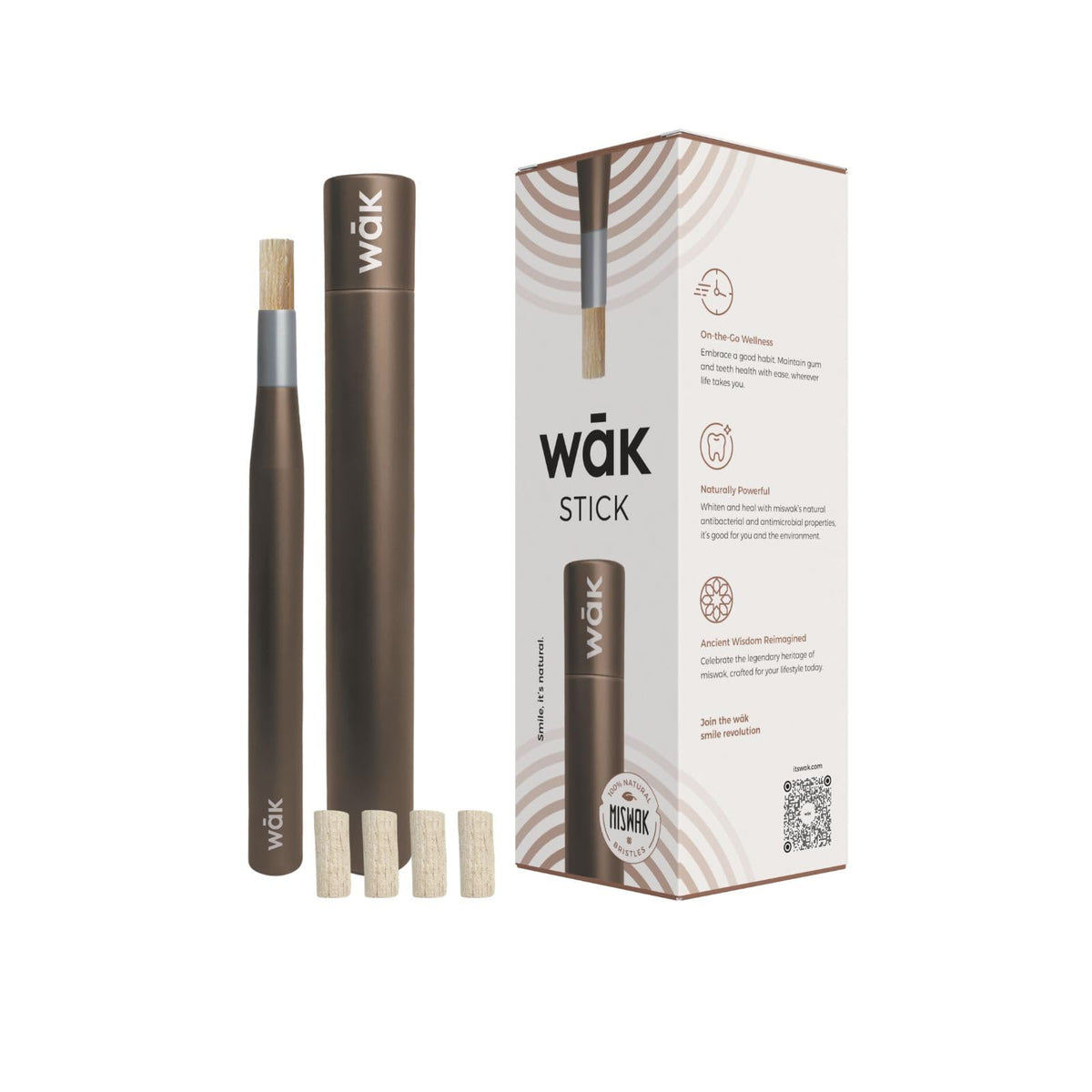Le wak-stick design brun argile, élégant et discret pour un usage en toutes circonstances.