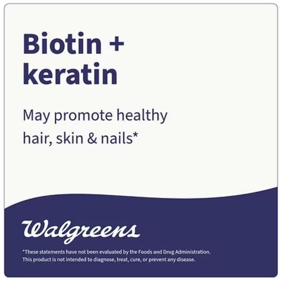 Walgreens Biotine Kératine – peau saine et teint lumineux avec une utilisation régulière.