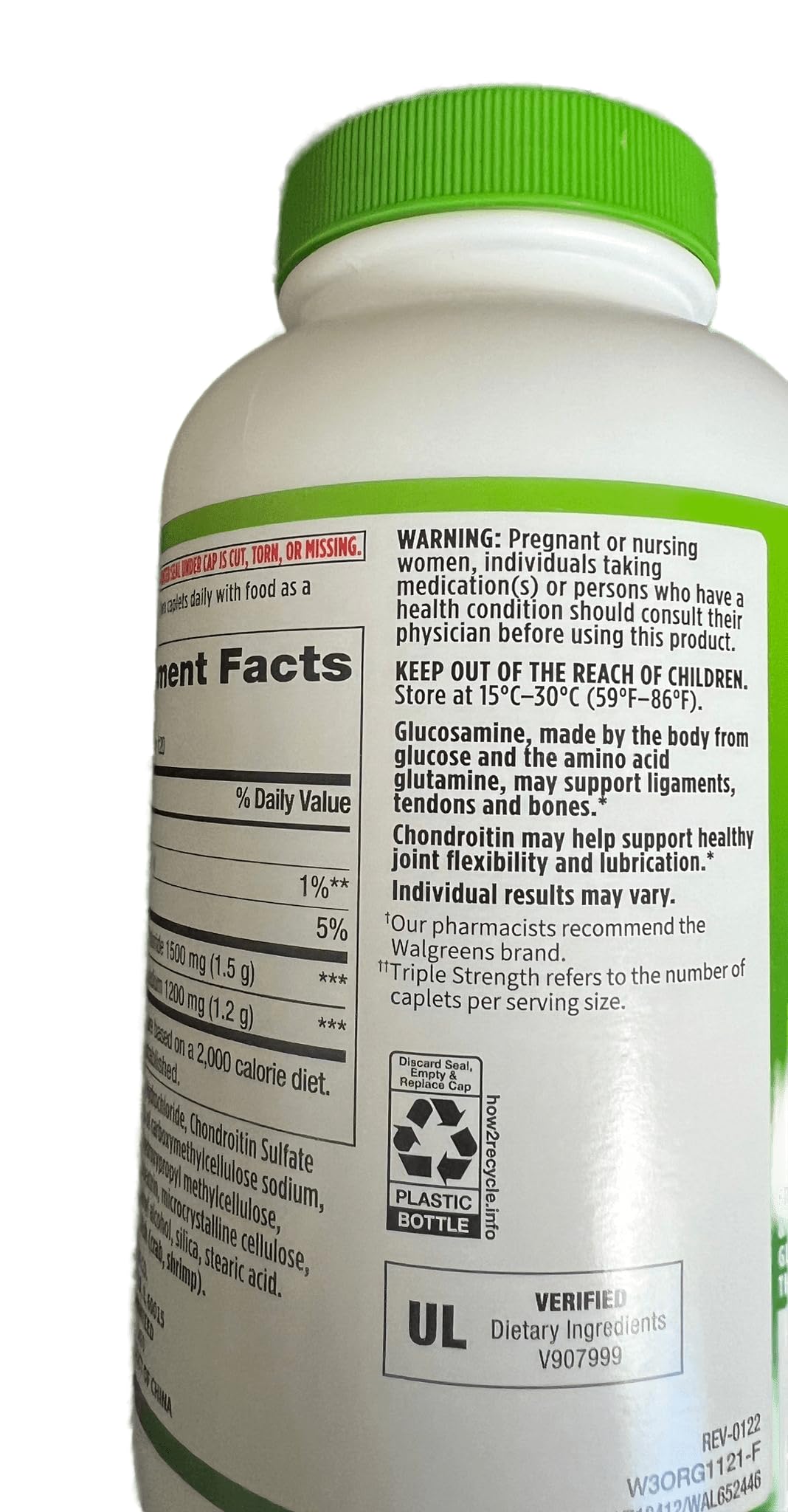 Walgreens glucosamine-chondroïtine comprimés: confort et mobilité lors d'efforts.