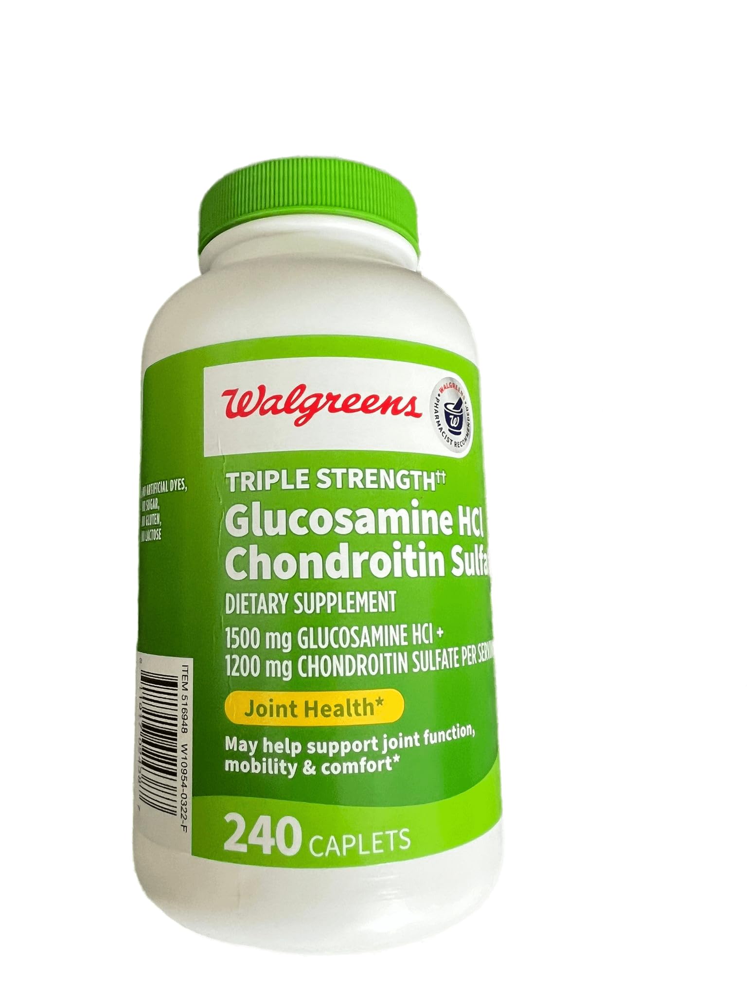 Walgreens glucosamine-chondroïtine soutien du cartilage et mobilité générale.