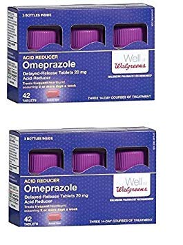 Walgreens Oméprazole 20 mg comprimés visibles; réduction possible de l'acidité et reflux.