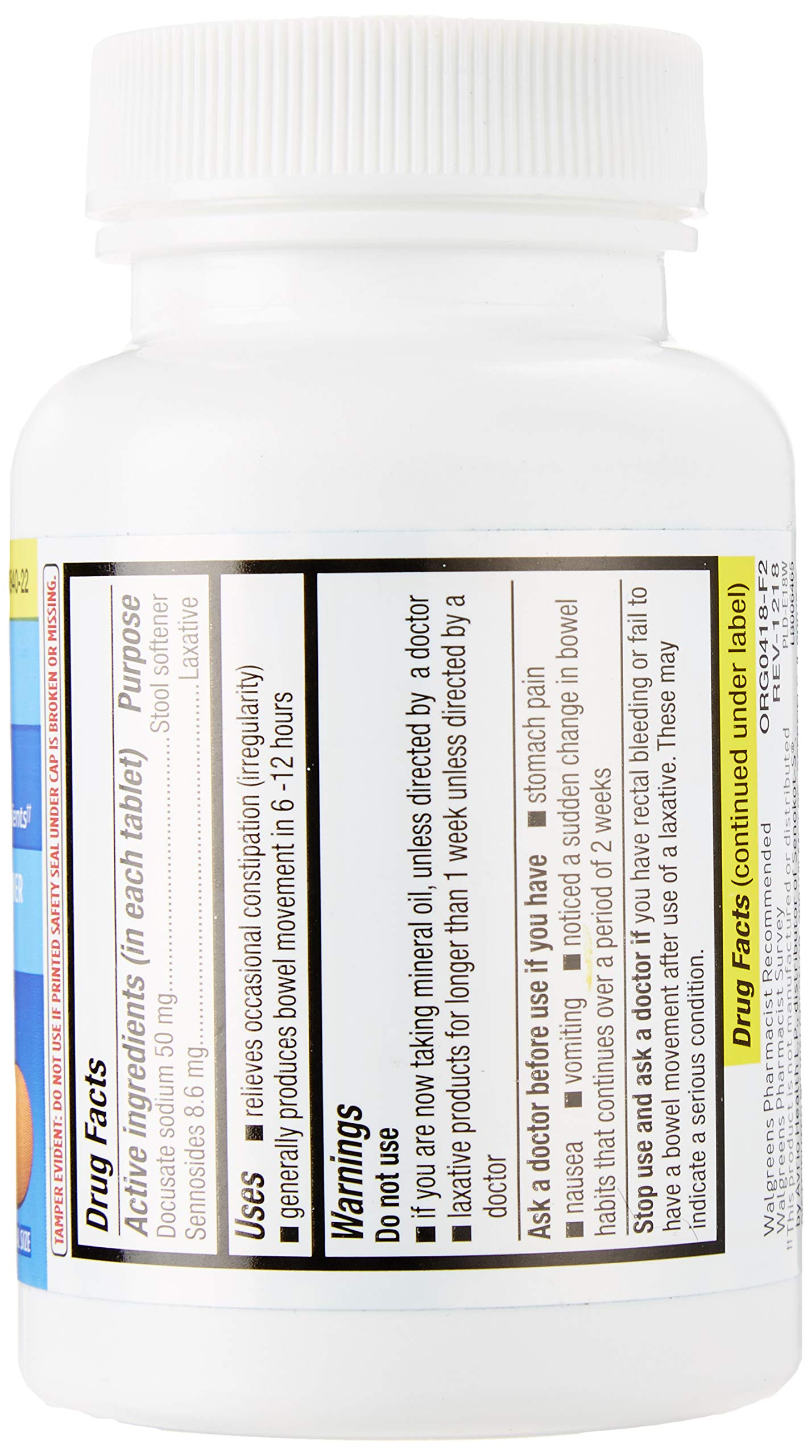 Walgreens Senna S comprimés 220: emballage élégant pour usage occasionnel.