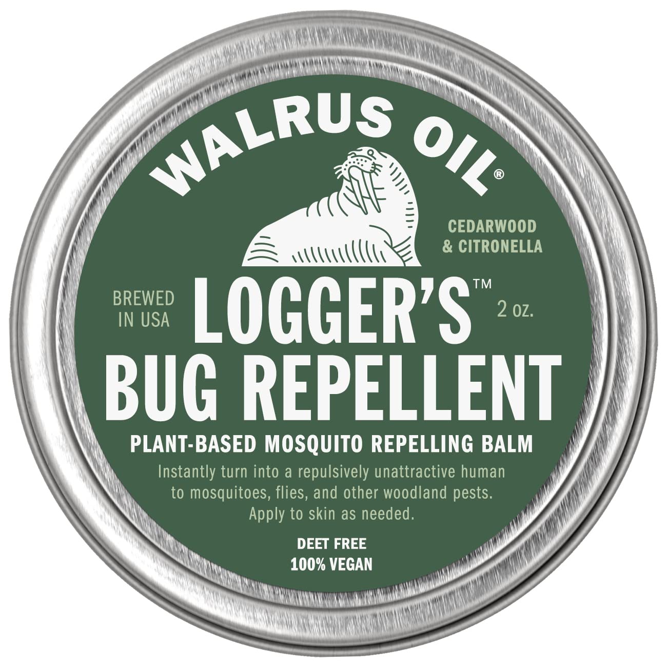 Walrus Oil repulsif moustiques Logger’s – baume 2 oz, pratique pour l'extérieur.