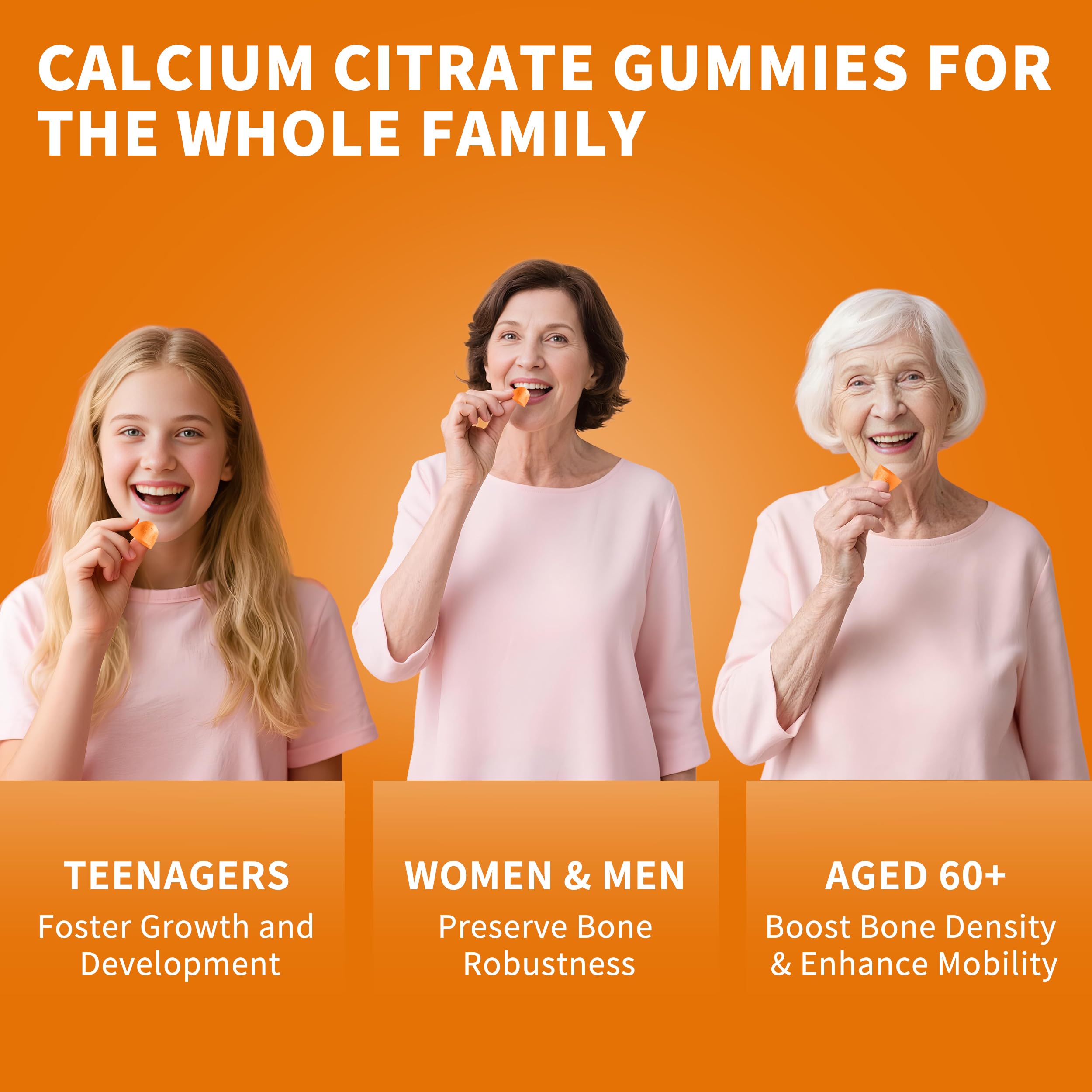 Gommes calcium citrate D3 Wanish, absorption élevée, digestion douce.
