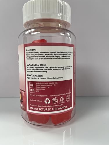Saveur pêche des gommes Wanish au citrate de calcium, sans sucre.