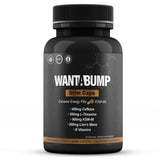 Pilules Want A BUMP Original dans la bouteille, énergie potentielle pour la séance d'entraînement.