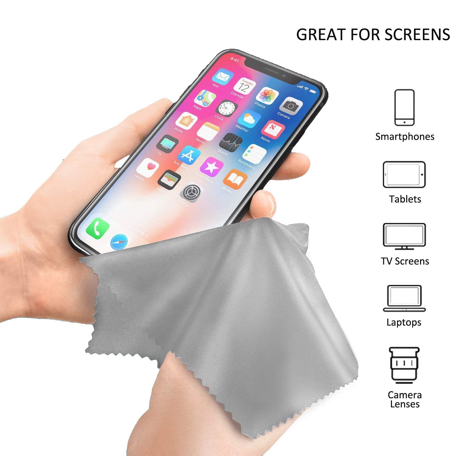 WANXIN chiffon anti-buée, pratique pour lunettes et lentilles