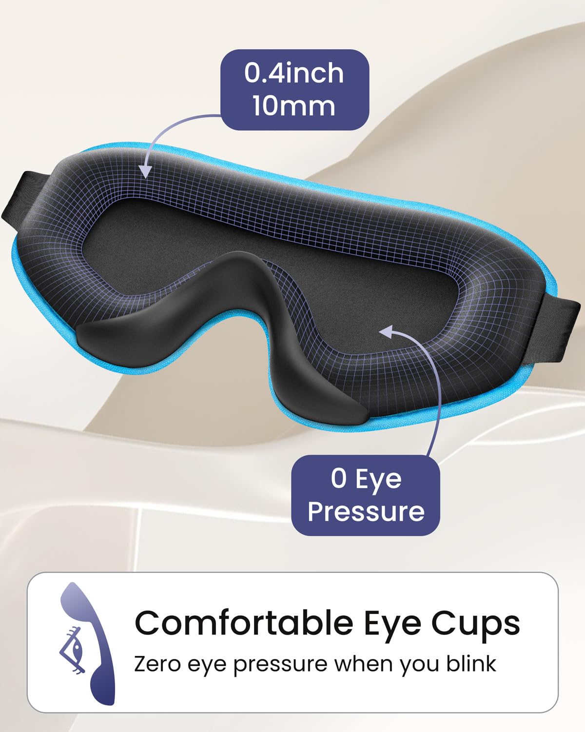 WAOAW masque yeux 3D bloquant lumière pour insomnie légère.