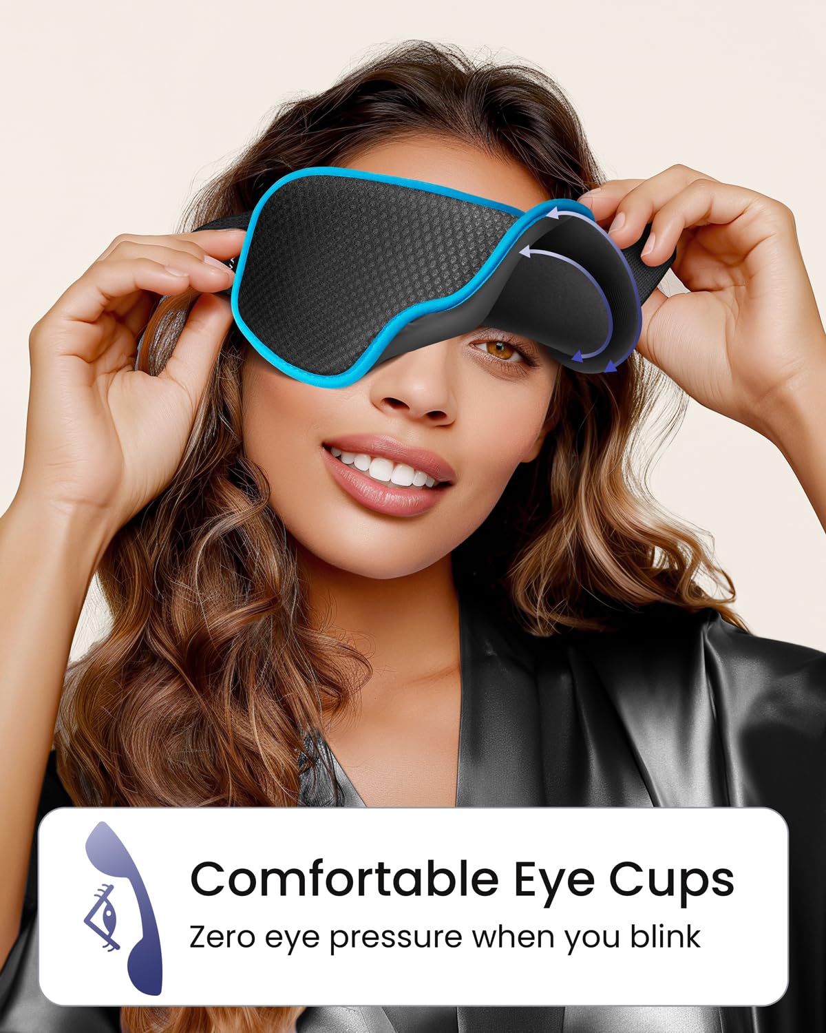 WAOAW masque yeux zone oculaire ample pour plus d'espace et confort.