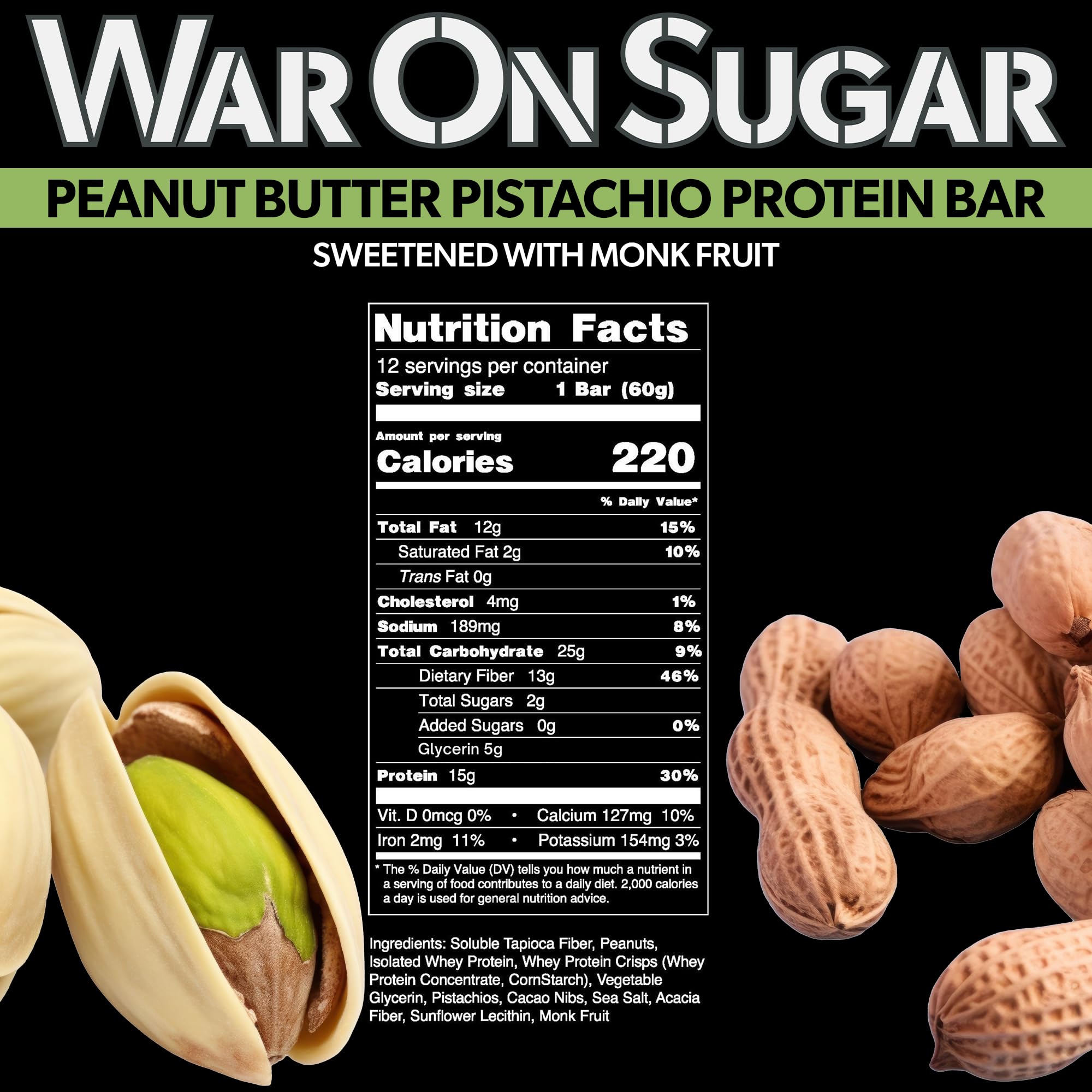 barre war on sugar protéine cacahuète pistache texture-crémeuse, plaisir et satiété.