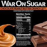 Barre War on Sugar chocolat cacahuète, texture croquante après l'entraînement.