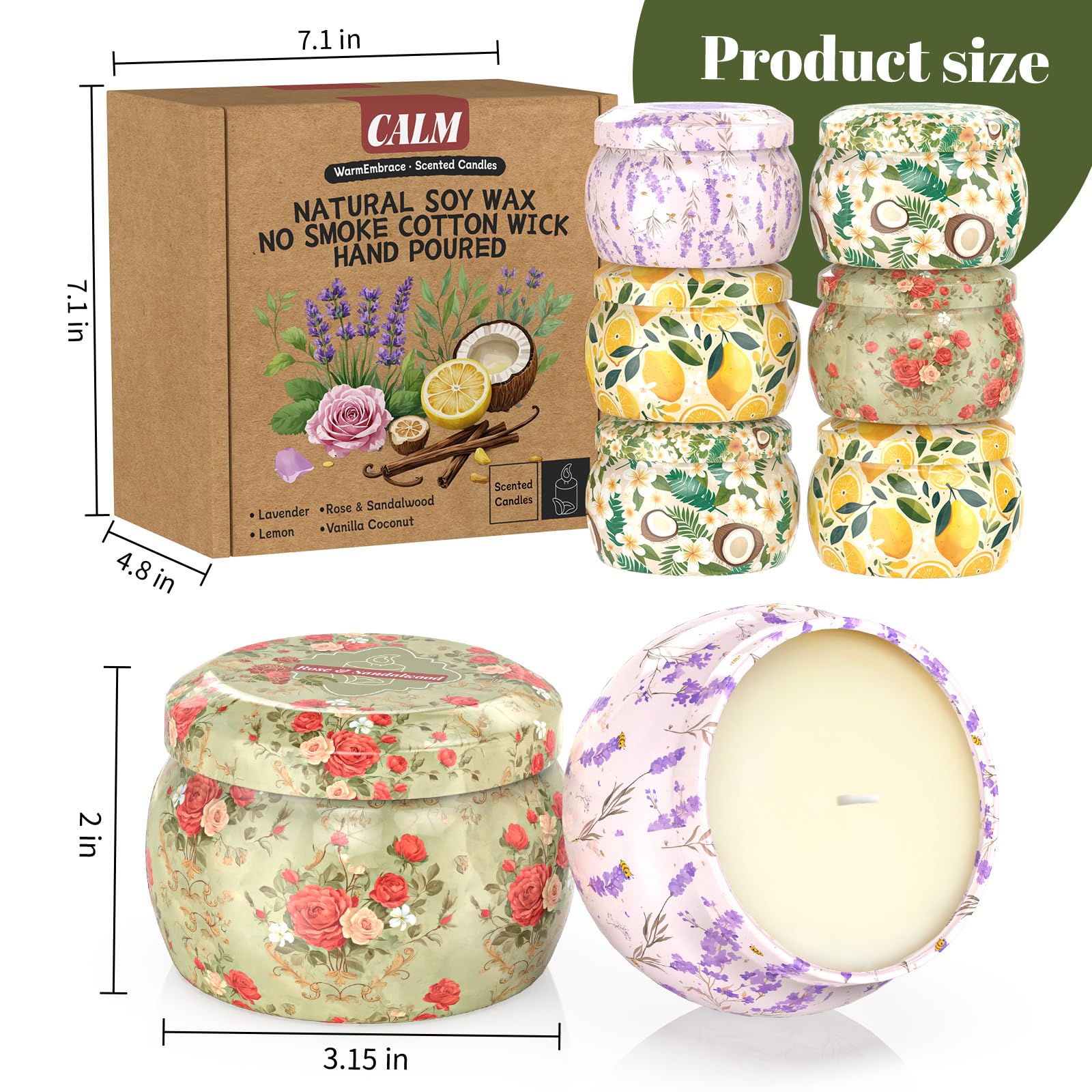 Bougie WarmEmbrace rose et bois précieux, parfum subtil et réconfortant.