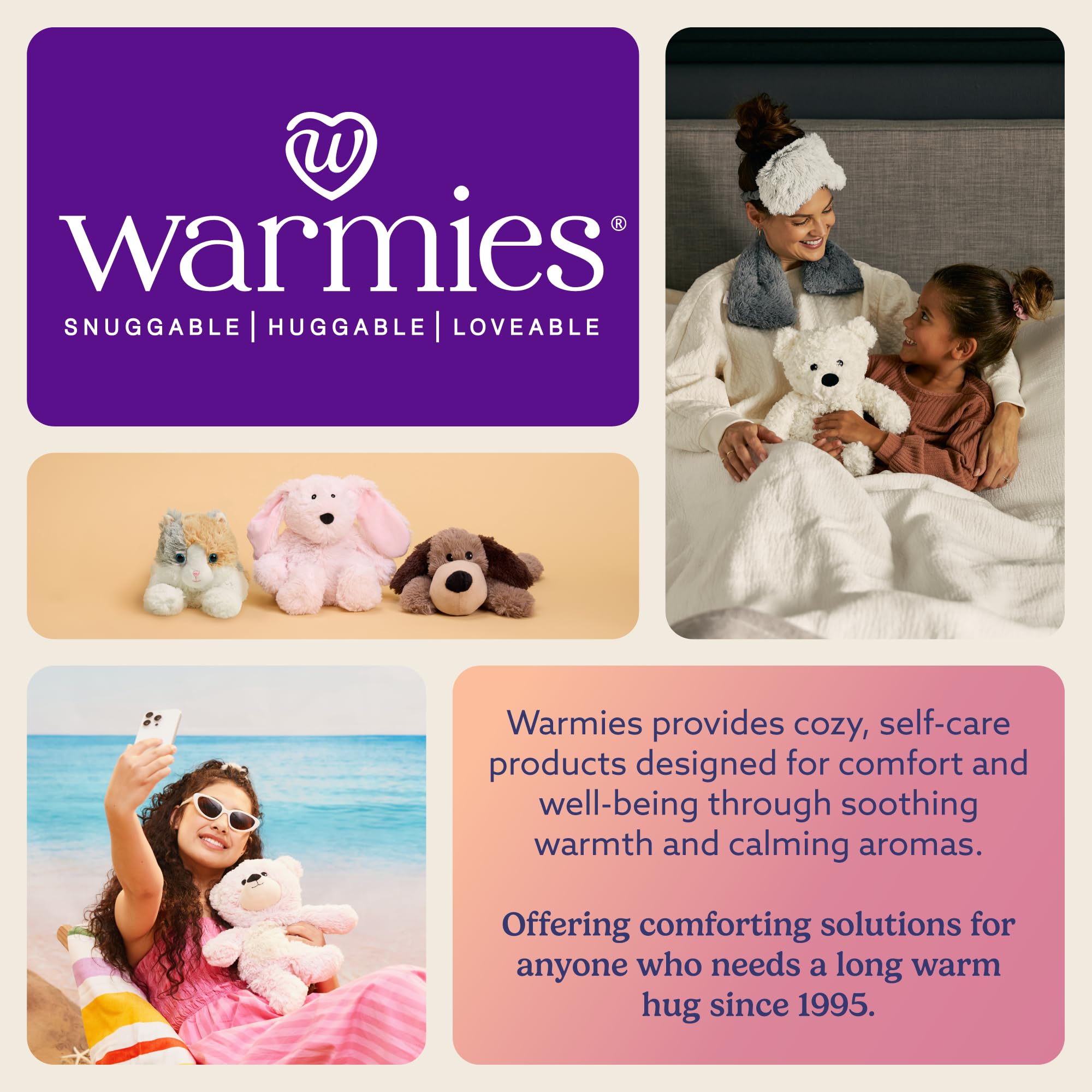 Warmies cache-nuque confort quotidien, douceur et bien-être.