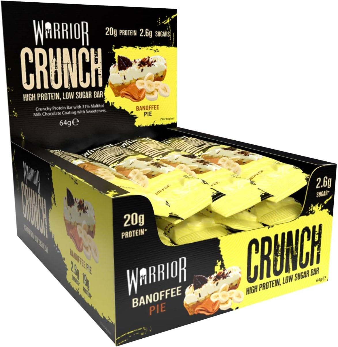 Warrior Crunch Banoffee Pie emballage: encas protéiné pratique.