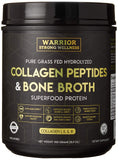 Warrior Strong Wellness Poudre collagène bouillon os dans bol, soutien potentiel peau et articulations.