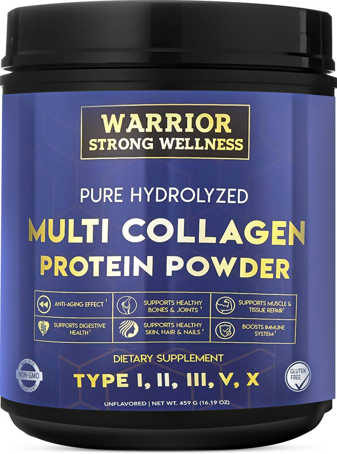 Poudre collagene hydrolysee sans saveur Warrior Strong Wellness pour boissons