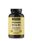 Warrior Strong Wellness D3 K2 en bouteille, soutien potentiel immunitaire et densite osseuse