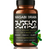 Wasabi Brain bouteille etiquette: aperçu de l'emballage pour soutien mémoire