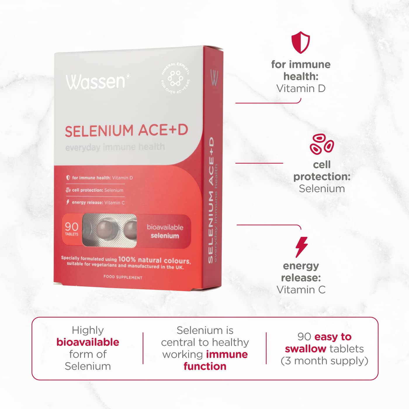 Wassen Selenium-Ace - gélules: apport nutritionnel pratique pour le quotidien.