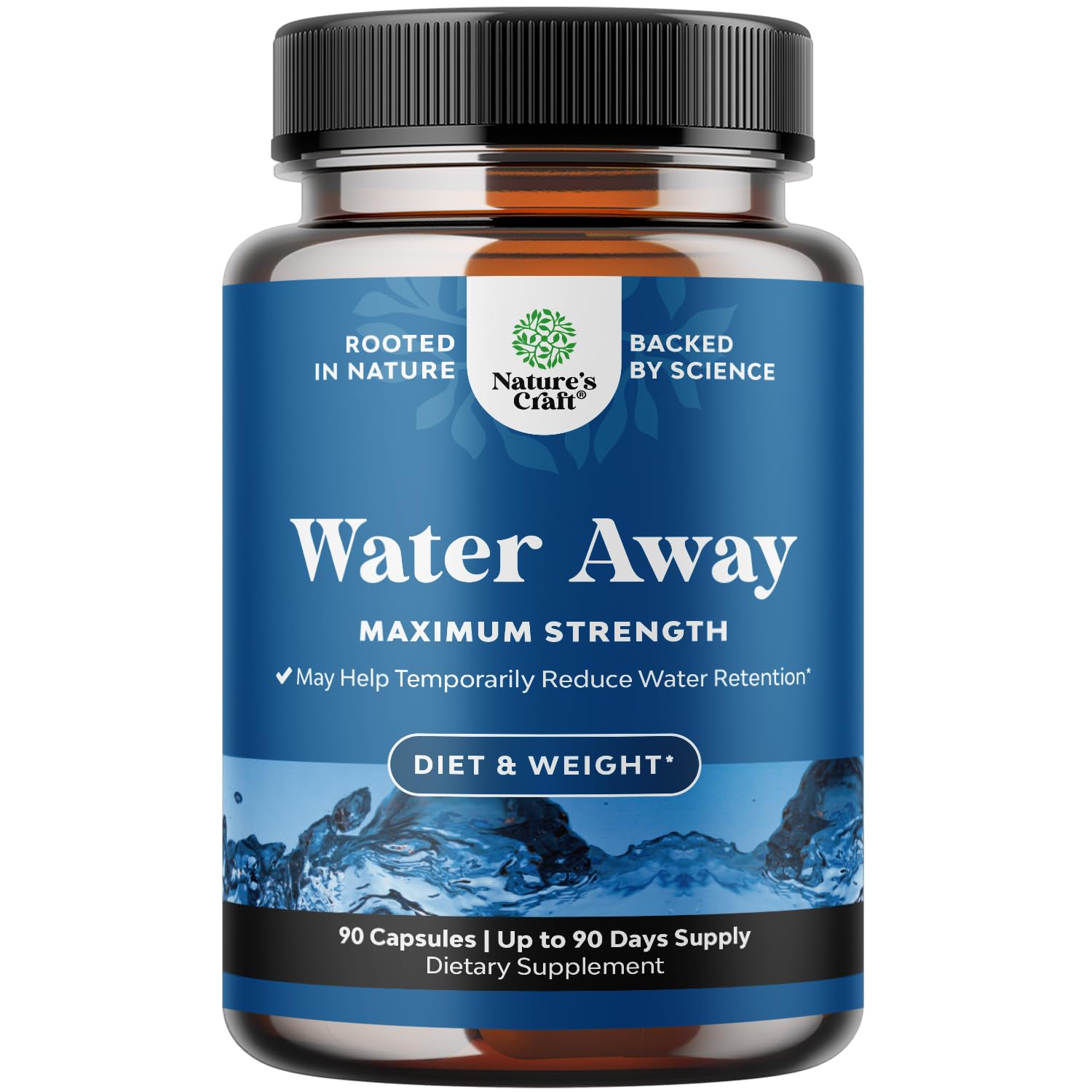 Water Away emballage du produit, information claire et usage simplifié.
