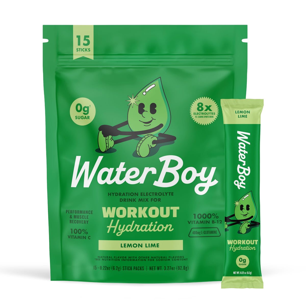 Waterboy Hydratation batonnet Lemon Lime, rafraîchissement rapide pendant l'entraînement.