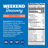Waterboy Weekend Recovery: étiquette-ingrédients montrant les composants naturels.