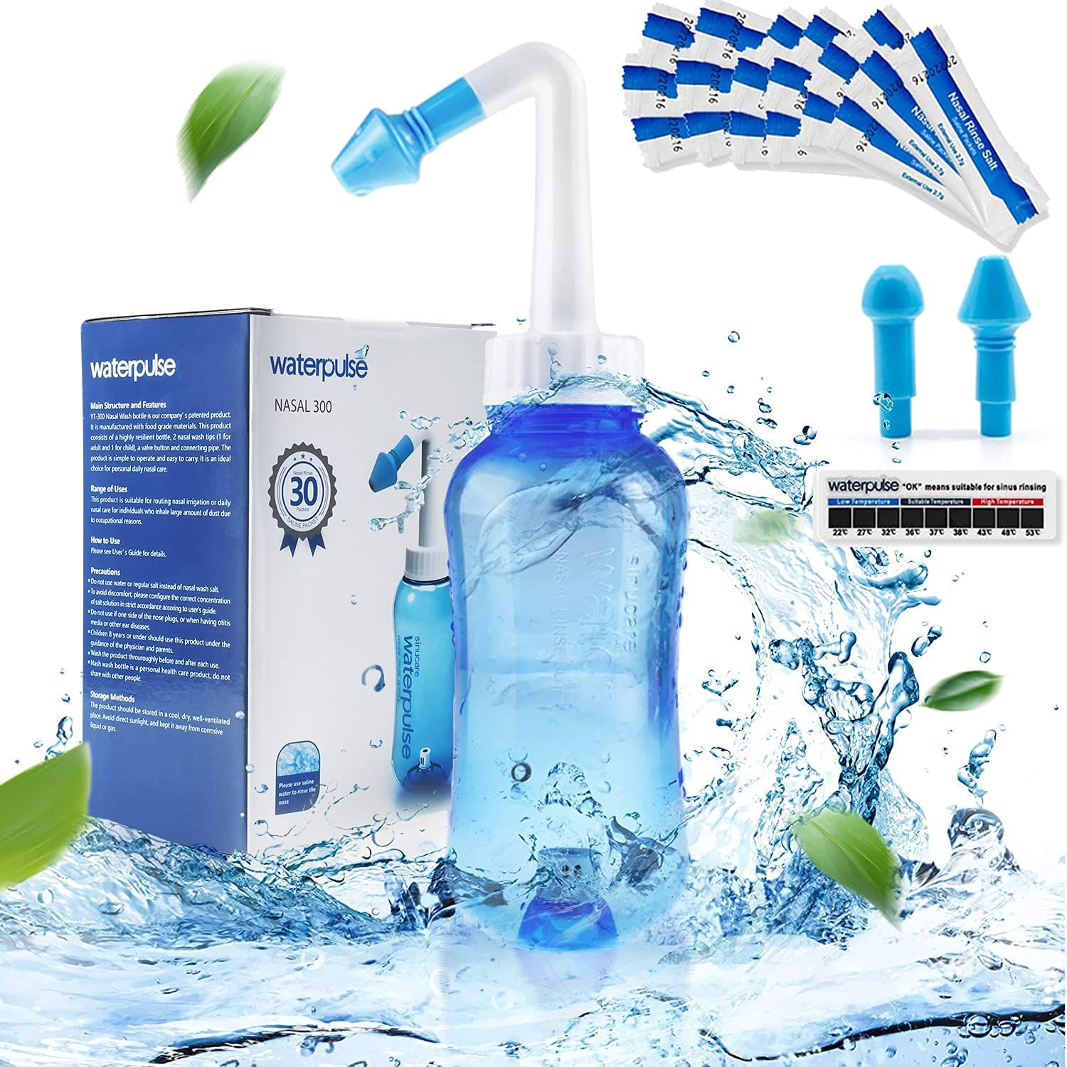 Waterpulse neti pot rinage sinus, séance de rinçage douce et efficace.