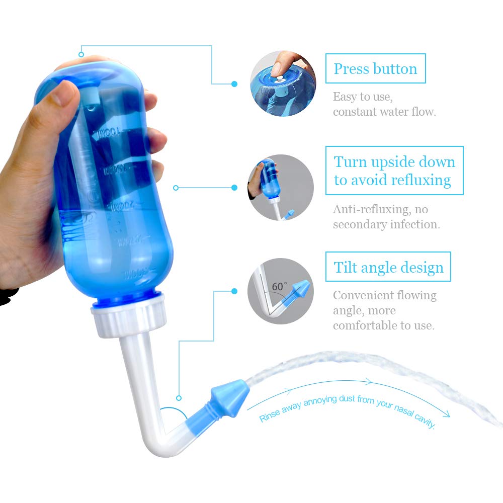 Waterpulse Neti Pot stickers thermomètre inclus pour surveiller la température du rinçage.