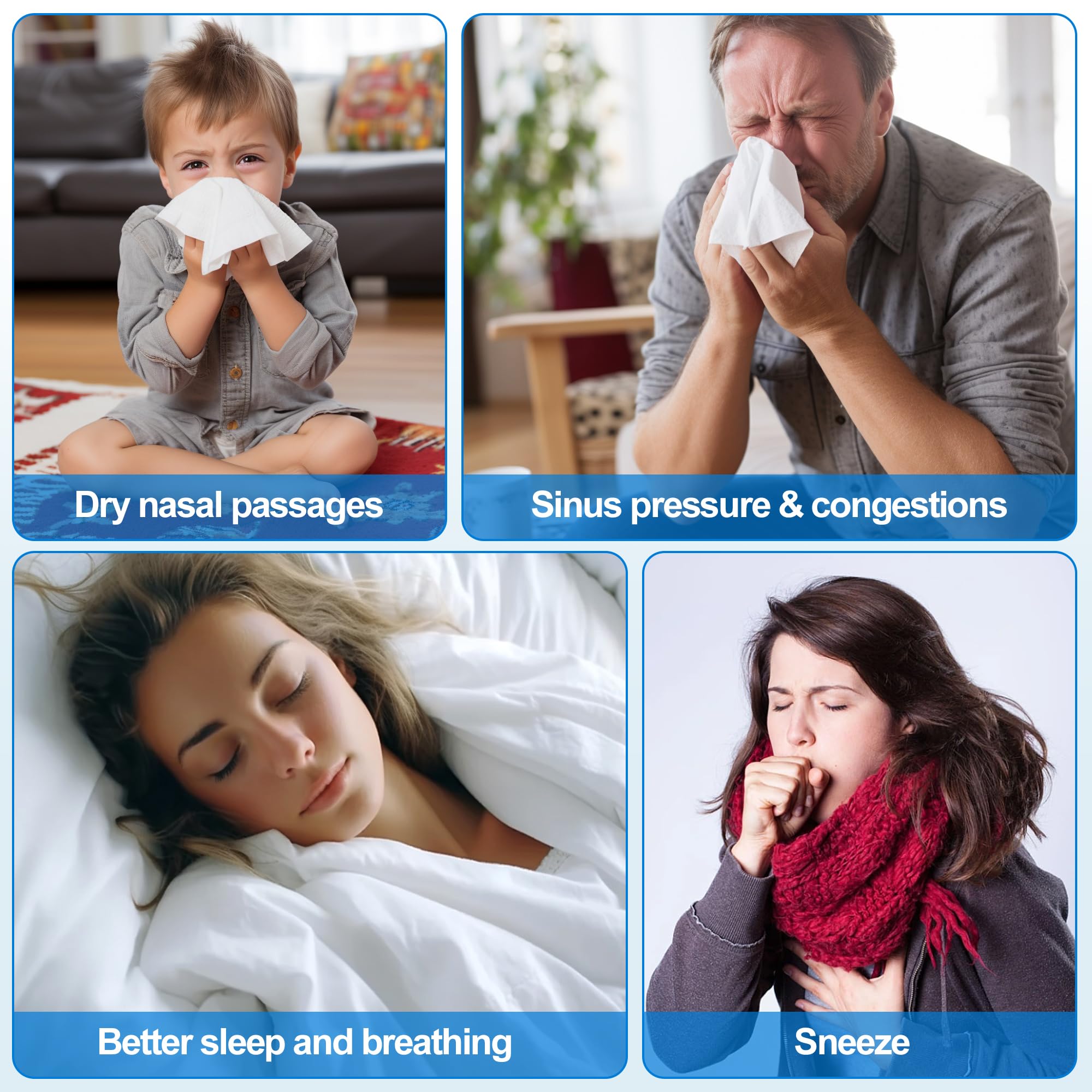Waterpulse sachets saline adaptés à tous les dispositifs de rinçage nasal.