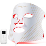 Masque wavytalk LED visage: avant/après révèle une peau plus lisse et lumineuse.