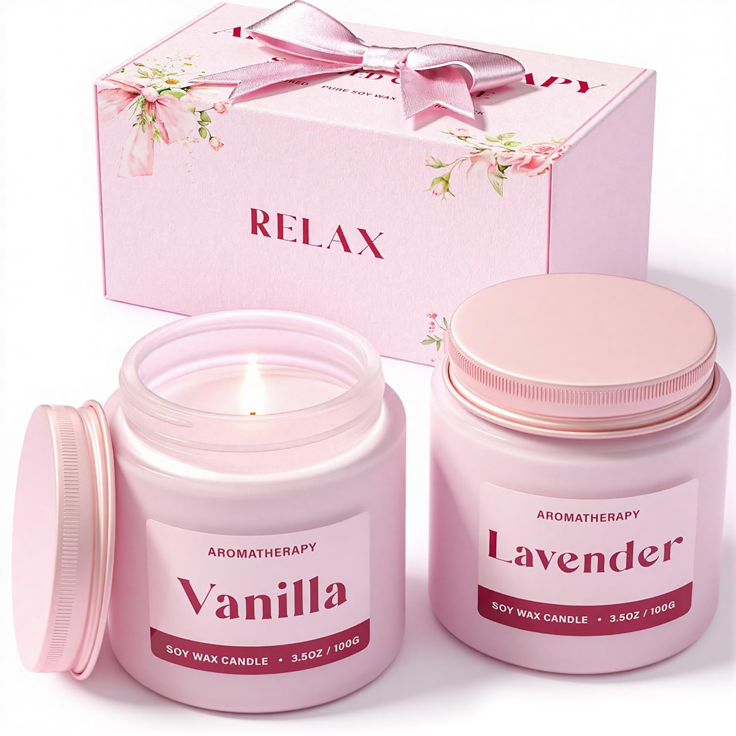 Bougie Waxcanpy parfum lavande et vanille pour une ambiance relaxante.