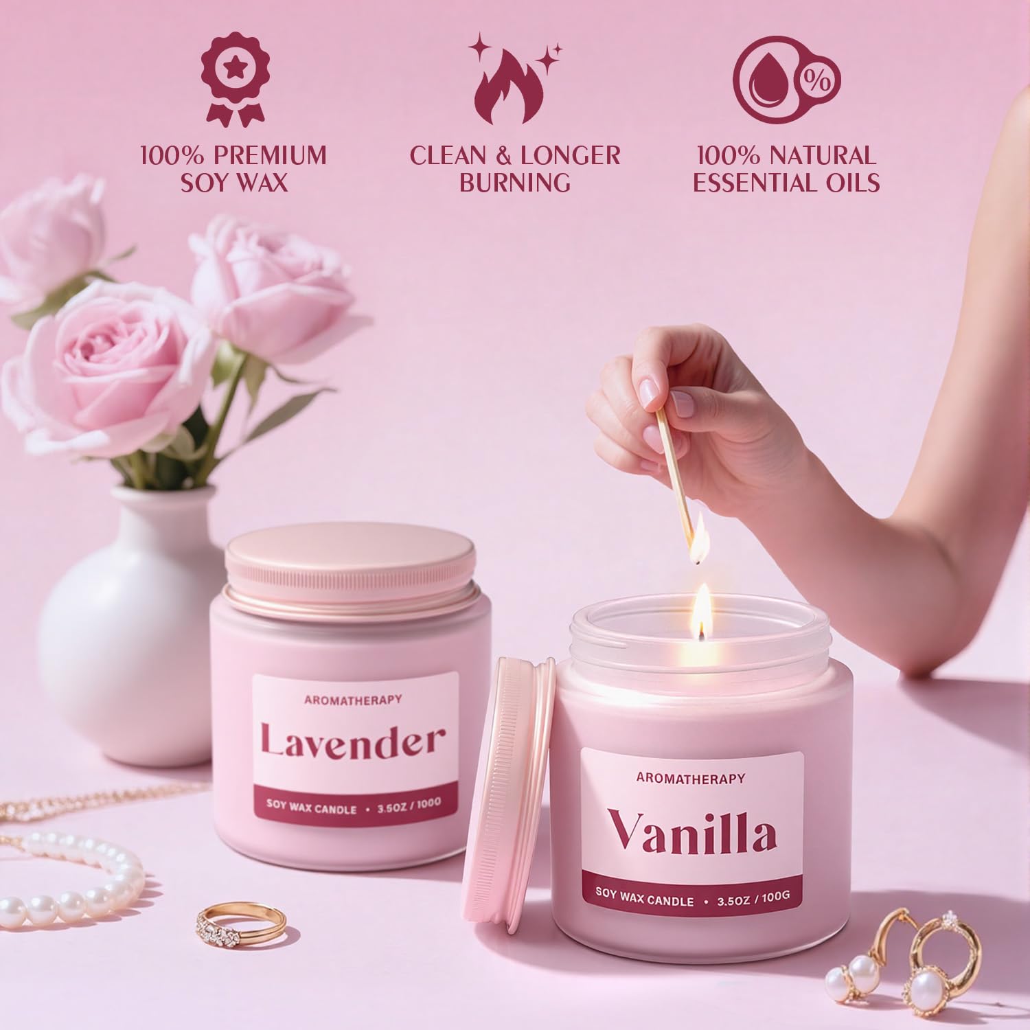 Coffret cadeau Waxcanpy rose prêt à offrir.