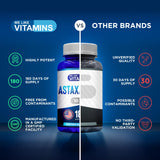 We Like Vitamins Astaxanthine – tableau de dosage lisible et clair.
