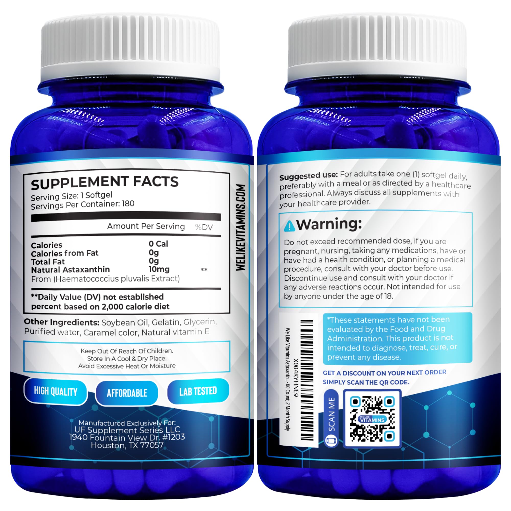 We Like Vitamins Astaxanthine – produit de qualité supérieure pour votre quotidien.