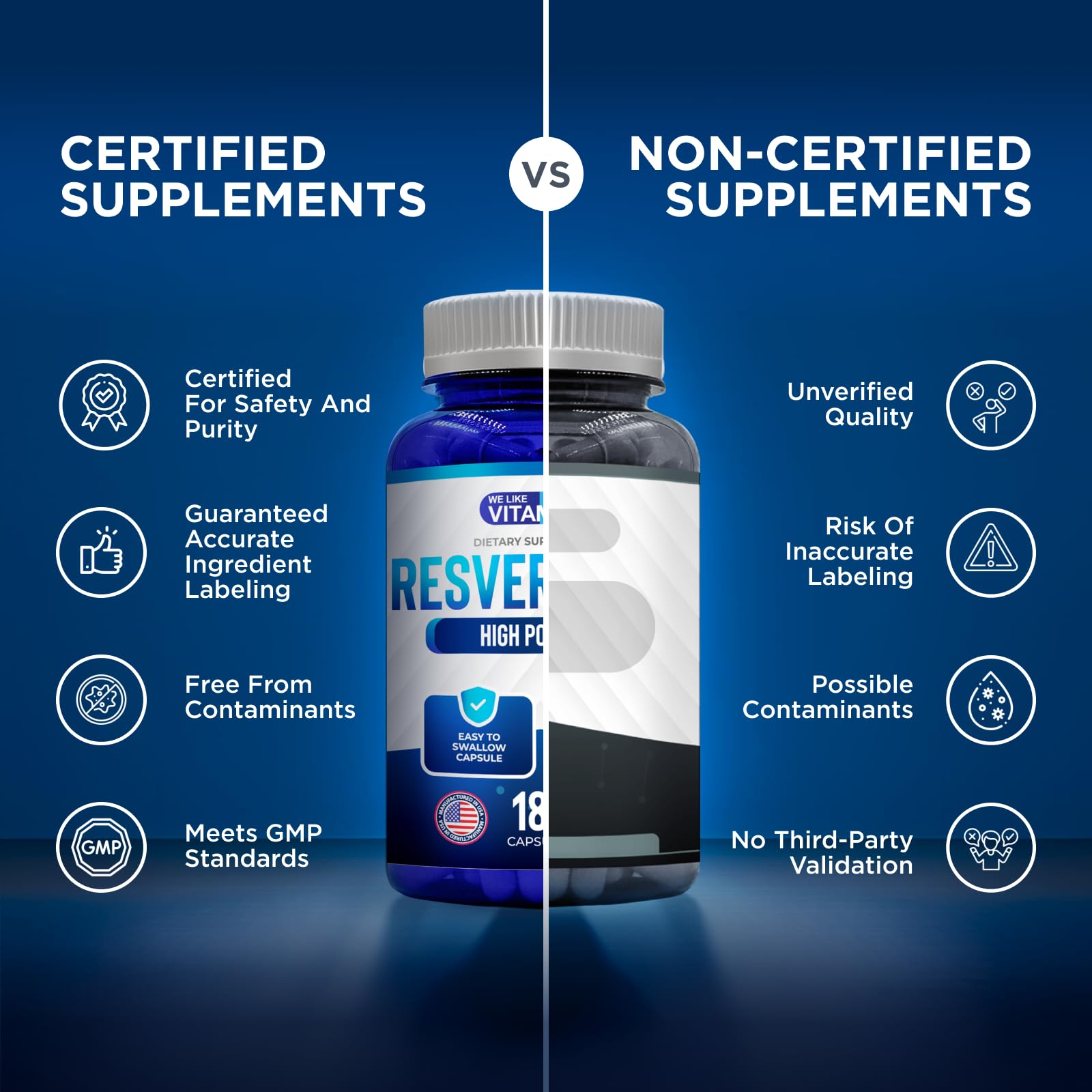 We Like Vitamins Resveratrol: pack de 3 mois, 180 capsules pratiques