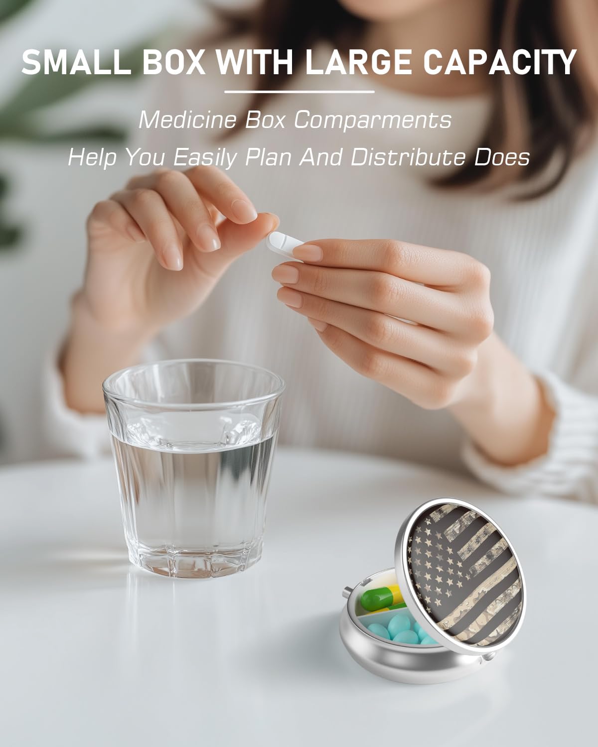 Boîte Weaninyiu pour vitamins et suppléments, organisation claire et pratique.