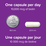 Biotine Webber Naturals, capsules quotidiennes pour le métabolisme et l'énergie.