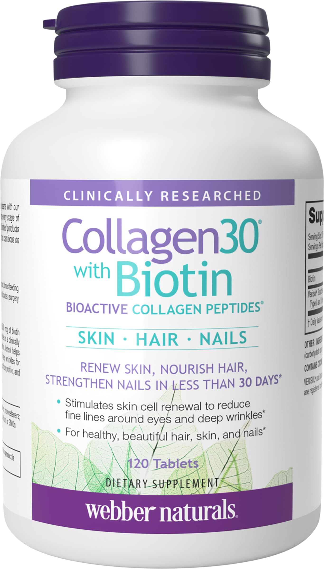 Webber Naturals Collagen30 emballage prêt pour intégration dans votre routine beauté.